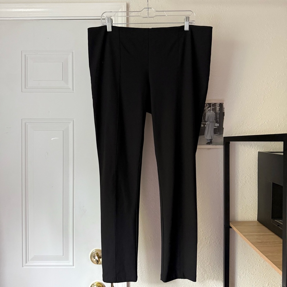 HATCH maternity black stretch pull on elastic waist slim leg cropped pants